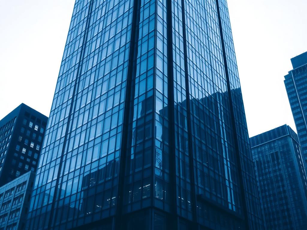 Financial district skyscraper facade
