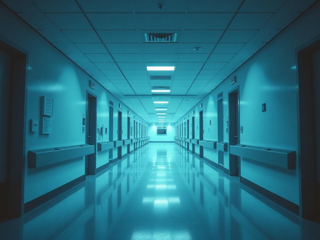 Modern hospital corridor